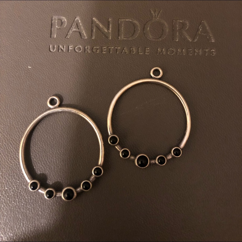 Pandora Retired Black Onyx earrings